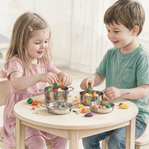 Hascevher Mini Chef Çelik Oyuncak Tencere Seti