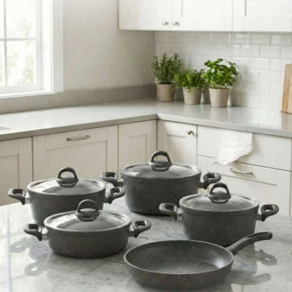 Hascevher Granit 9 Pcs Efsa Set Cam Kapaklı 4mm (20/24/30Ten/28Kar/28Tv)
