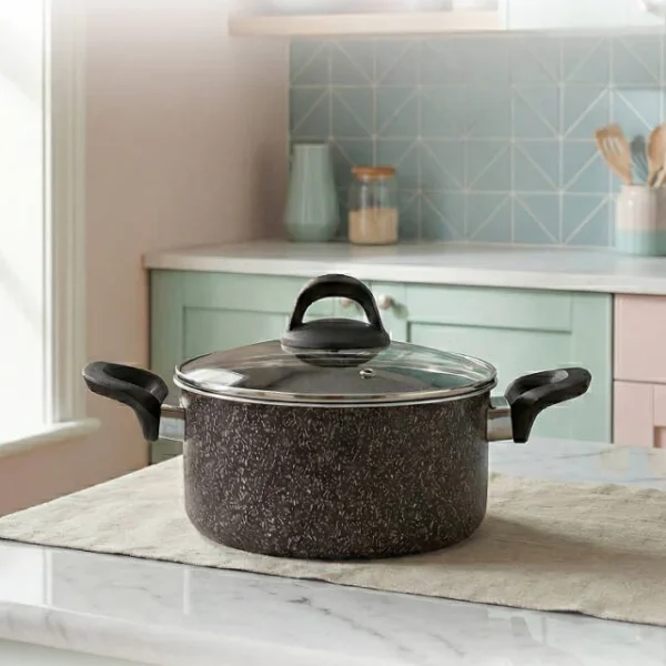Hascevher Lavilla Prime Granit 20x10 cm Tencere Cam Kapaklı 2.2 mm