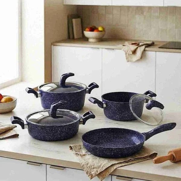 Hascevher Karina 7 Pcs Granit Vega Tencere Seti (18/22Ten/26Kar/26Tv) 