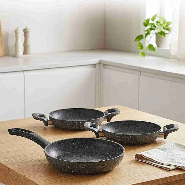 Hascevher Verona Granit 3 Parça Sahan - Tava Seti(16/18cmSahan/24cmTava)